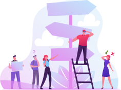 Image de personnes cherchant leur chemin